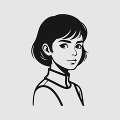 Portrait of young woman with serious mood