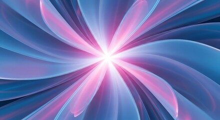 pink and blue burst emanating from a central bright light