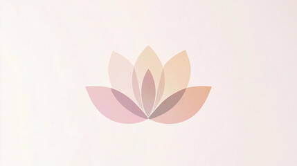 Elegant minimalistic lotus flower illustration with soft pastel colors on a light background
