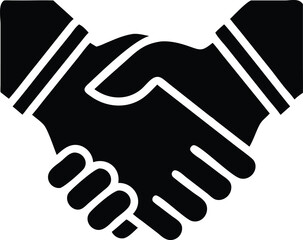 Two gray hands clasp tightly, symbolizing agreement and partnerships on a light background