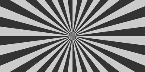 Retro white and gray abstract explosion vintage ray sunrise star sunbeam texture background. vector illustration circle light banner cartoon add design.	