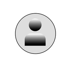 grey black profile icon for web app website, application interface symbol sign