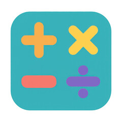 Obraz premium PNG Colorful mathematical symbols illustration.