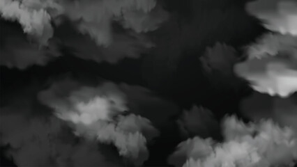 Realistic white and gray cloudscape fog and smoke effect background