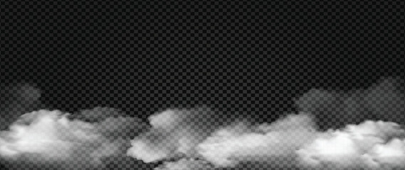 Realistic white fog cloudscape background. Soft foggy vapor effect