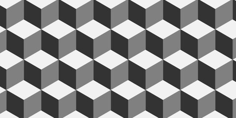 Abstract square gradient black cubic square shape backdrop texture. cube geometric wall and floor vector diamond hexagon triangle wallpaper background.	