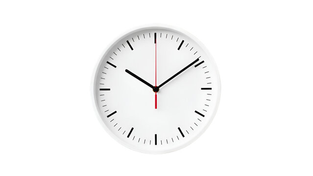 White Wall Clock with Red Second Hand image graphic