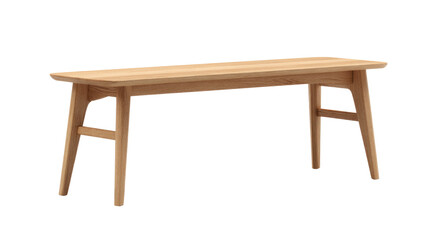 Fototapeta premium A minimalist light wooden console table or narrow bench with clean lines and natural finish, perfect for modern interiors. background removed
