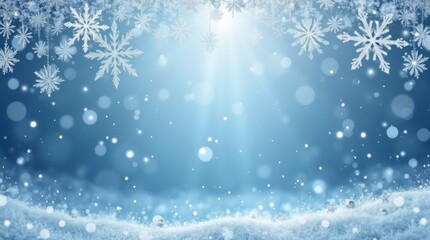 Winter Themed Business Greeting Card Blue Silver Snowflake Vector