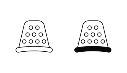 Thimble Oitline Icon Design Stock With White Background