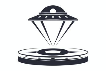 Projector outline shines radiating bright light creating a modern illustration