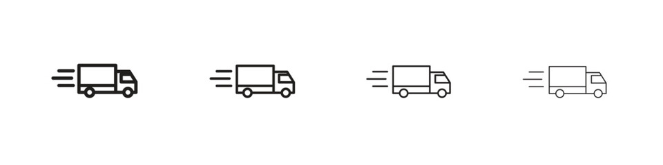 Moving truck icons vector logo illustration simple design. Web UI design.