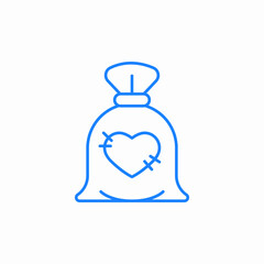 charity donation bag icon sign vector