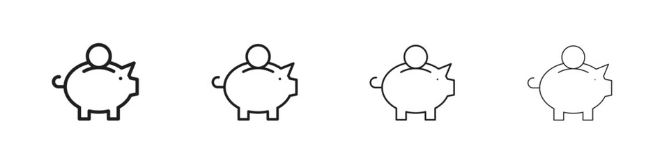 Piggy bank icons vector logo illustration simple design. Web UI design.