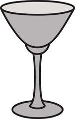Single silver cocktail glass vector simple graphic drink beverage vector illustration EPS file download.
