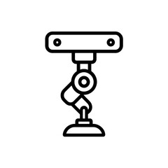 Fine line robotic vacuum gripper icon symbolizing automated material handling and industrial robotics, ideal for factory automation visuals, smart assembly tools and handling equipment
