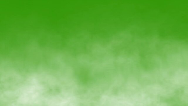Moving white smoke overlay isolated on green screen background