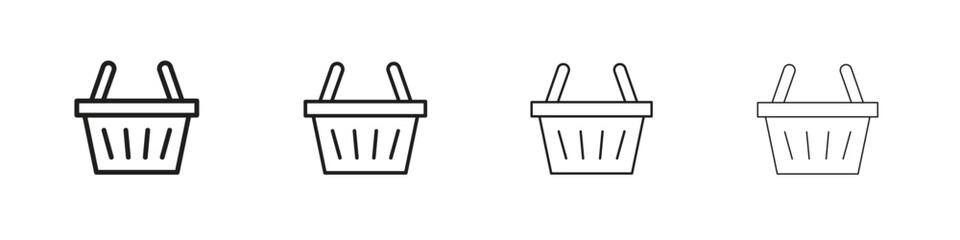Shopping basket icons vector logo illustration simple design. Web UI design.
