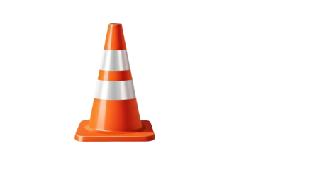orange traffic cone safety cone on white, road cone PNG.hd