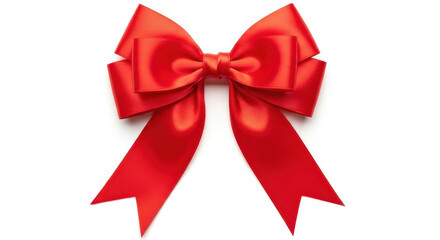 Fototapeta premium Perfect Red Satin Ribbon Bow Isolated on White Background