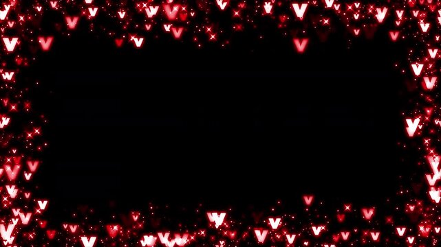 遊技機風V字のパーティクルのフレーム ループ背景 赤色 アルファチャンネル