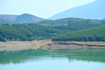 Fototapeta premium summer landscape of a clear lake