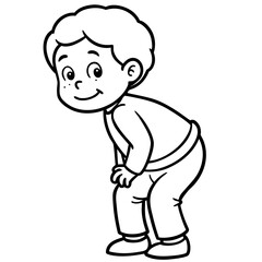 Boy Adjusting His Clothes coloring page for kids