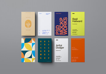 Business Card Mockup Set - Vertical (8 Objects)