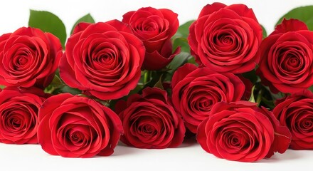 Obraz premium A beautiful bouquet of red roses isolated on white background for your design