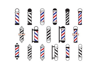 Barber Pole, Barber Pole vector bundle, Barber Pole clipart, Barber Pole silhouette.	
