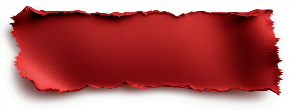 Torn red paper texture banner with abstract colorful edges and copy space for text