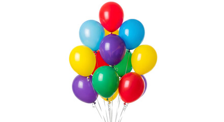 A vibrant assortment of colorful helium balloons, perfect for any joyous celebration, party, or festive event, bringing happiness and cheer to any occasion