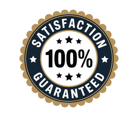 A 100% satisfaction guaranteed seal with stars and a scalloped edge is displayed prominently.