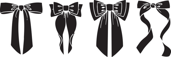 A Set of Christmas Bow Ribbons Vector