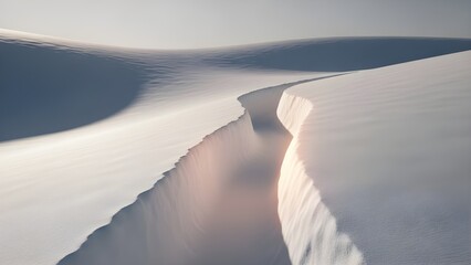 White sand dunes abstract landscape with soft light and shadows
