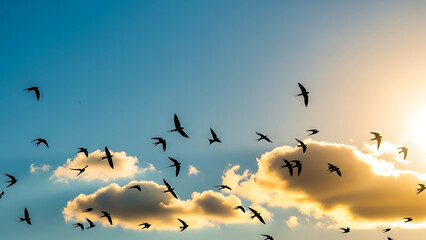 Birds in sky