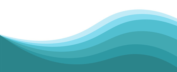 Abstract Wave Pattern with Blue Gradient Horizontal Background Design. Vector illustration