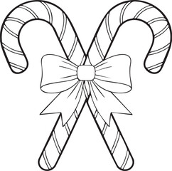 Christmas Candy Cane with a Decorated Bow