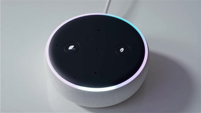 Smart speaker with holographic icons