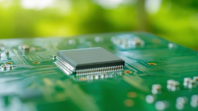 Technology's Core: A close-up view of a central processing unit (CPU) on a circuit board, a symbol of modern innovation and the digital age.