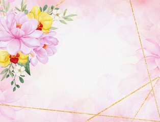 Watercolor Background Illustration of Flowers Arrangement