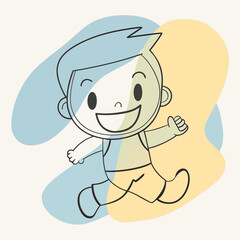 “Running Boy with Big Smile illustration