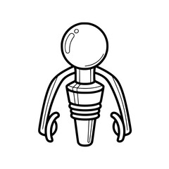 Winged Corkscrew Wine Bottle Opener Line Art Illustration