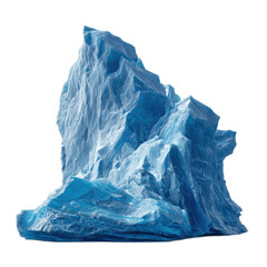 Obraz premium A large blue ice block sits on a white background