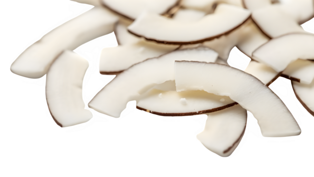 Coconut shaving isolated on PNG background.