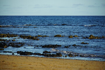 rocks, volcanic island, atlantic ocean, sunset, lanzarote, matagorda, puerto del carmen, November...