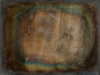 Old empty blank vintage daguerreotype photography for overlay. Grunge texture background image.