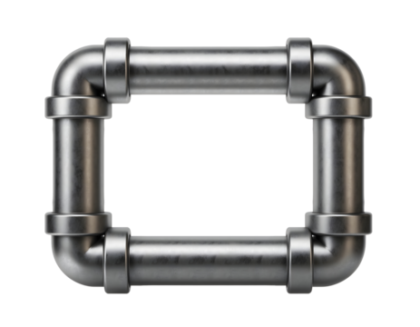 Industrial Steel Pipe Frame Isolated for Modern and Urban Design Projects