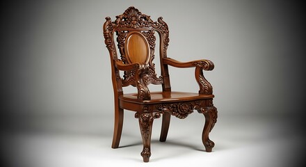 Ornate carved wooden chair antique style