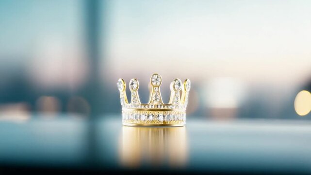 Royal Adornment: A gold crown, a symbol of power and regality, gleams with embedded gemstones. The crown, a beacon of royalty and elegance